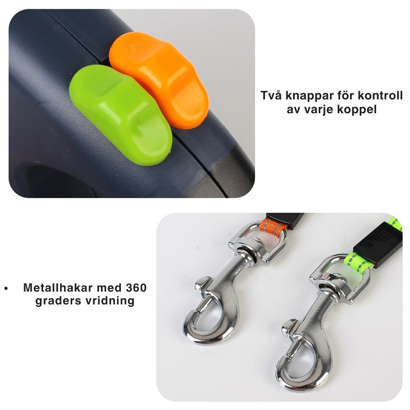 Hundkoppel för två